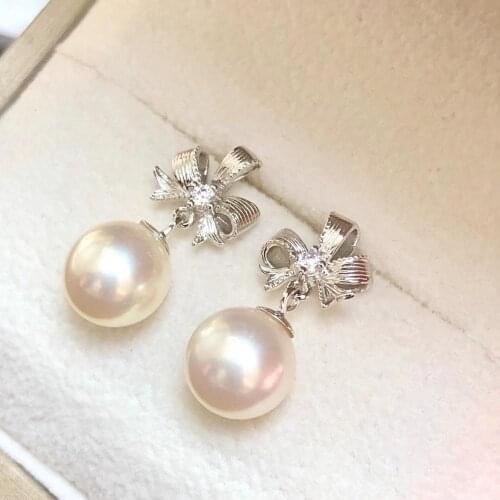 Flower 925 Sterling Silver Earrings Findings Settings Base Mountings Parts Mounts for Pearls Agate Coral Beads Stones Crystal