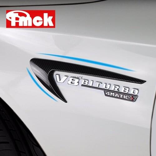 For Mercedes Benz C E S CLS Class W204 W205 W212 W213 W222 C257 C43 C63 E43 E63 AMG Car Fender Wind Vane Emblem Stickers Badge