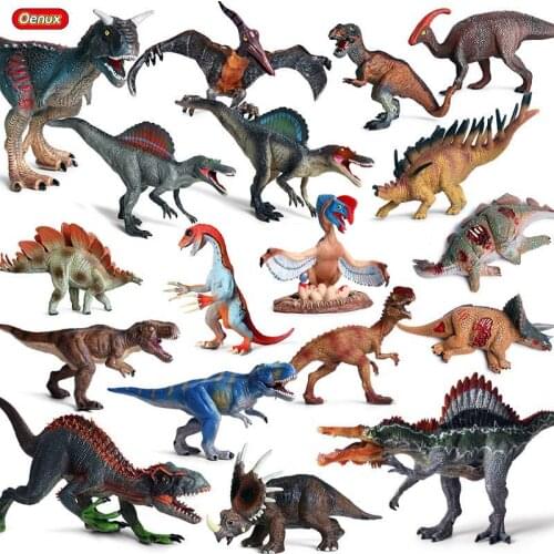 Oenux Prehistoric Savage Jurassic Dinosaurs T-REX Spinosaurus Carnotaurus Therizinosaurus Animals Model Action Figures Kid Toy