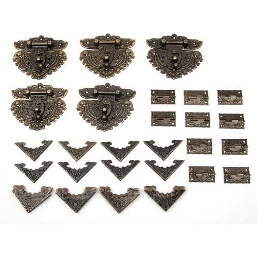 Hakkin 55pcs/set Classic furniture Drawer Jewellery Wood Box Corner Decorative Feet Leg for boxes fittings for furniture