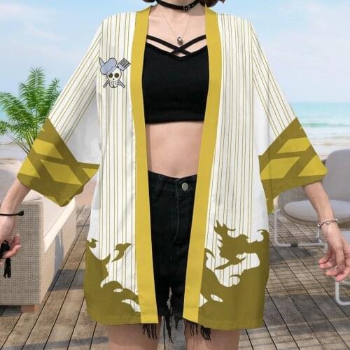 Kimono Anime ONE PIECE Luffy Edward Newgate Ace Cosplay Costumes Coat Uniform Cloak Tops Cardigan Haori Casual Pajamas Womens