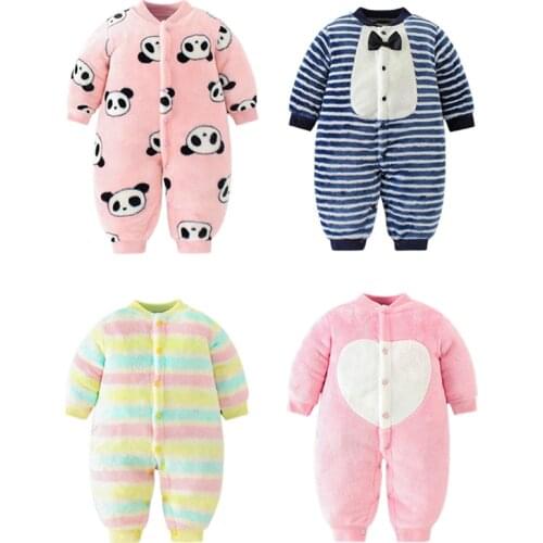 Newborn Baby Winter Clothes Infant Spring Jacket For Girls Jumpsuit For Boys Soft Flannel Baby Romper Baby Clothes 0-18 Months