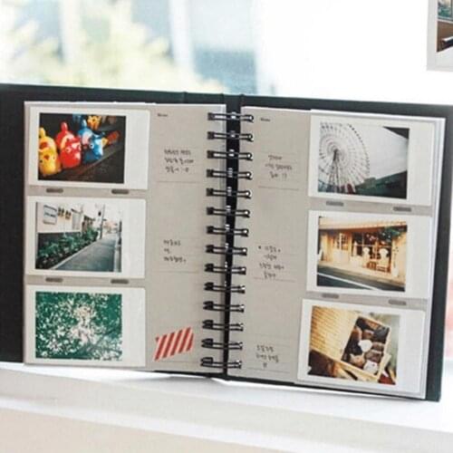 3-inch leather coil insert album. Polaroid business card album 120 album diy album Home decorations