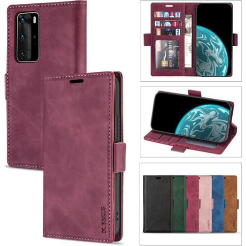 Leather Flip Wallet Case For Huawei P40 P30 P20 P Smart 2021 Mate 40 30 Pro 20 10 Lite Y7 Y6 2019 Stand Card Slots Cover Funda