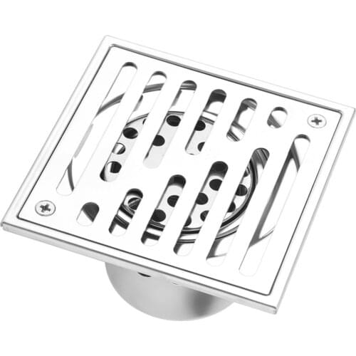 Stainless Steel Square Anti-odor Bathroom Floor Drain Waste Gate Shower Drainer Large Caliber Tools Accessory