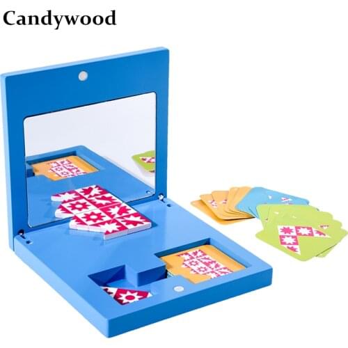 Montessori Educational Wooden Toys Mirror Imaging Puzzle Children Kids Education Sensory Toys Kindergarten Learning Didactic