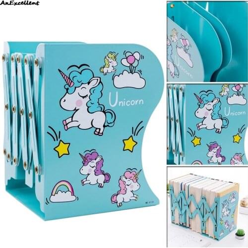 NEW Retractable Unicorn Bookends For Kids Books Shelves Support Stand Adjustable Bookshelf For School Home Office Desk Organizer