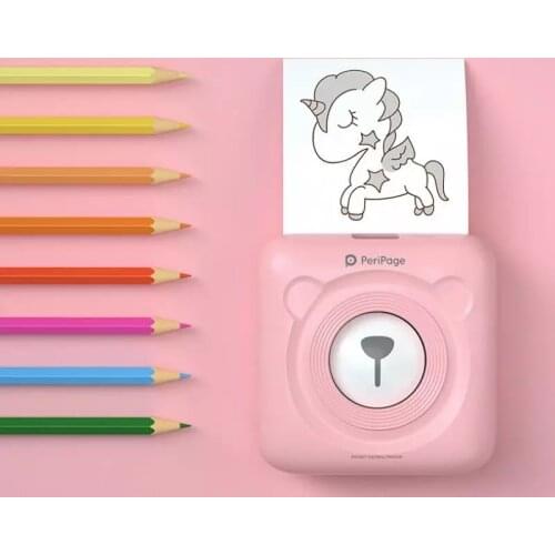 New PeriPage Mini Portable Thermal Printer Paper Photo Pocket Thermal Printer 58mm Printing Wireless Bluetooth Photo Printers