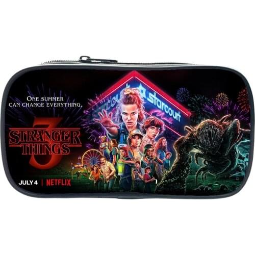 2019 Stranger Things 3 Pencil Case Children Boys Girls Students Bags New Cute High Quality Pencil Bag Fashion Stationery Bag