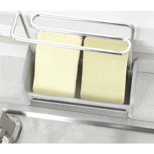 Storage Shelf Sponge Kitchen Draining Sink Box Multifunction Organizer Stands Tidy Utensils Towel Racks Free Punching