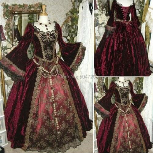 R-012 Victorian Gothic/Civil War Southern Belle loose Ball Gown Dress Halloween Vintage dresses Custom made