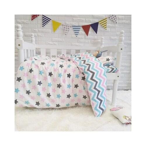 With filling! Colorful wave Baby bedding set Cartoon crib bedding set 100% cotton bed decoration,Duvet/Sheet/Pillow