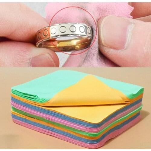 50Pcs New Silver Jewelry Cleaning Polishing Cloth Jewelry Glasses Wiping Cloth Jewelry Anti Tarnish 4 Size