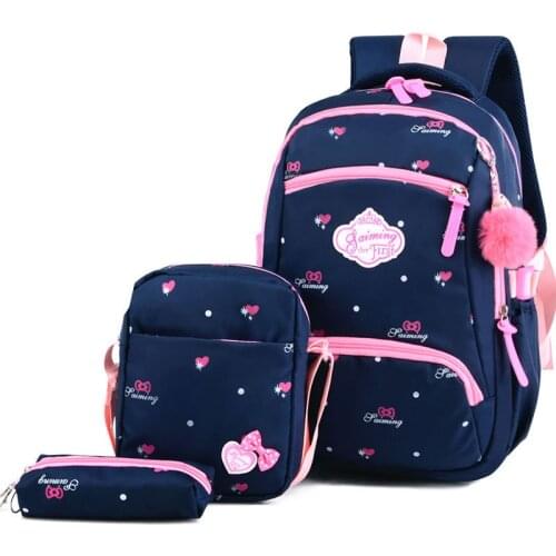 3 Set Waterproof Schoolbag Fashion School Backpack Canvas Shoulder Bags Printing Girls School Bags Mochilas Children Kids Bag