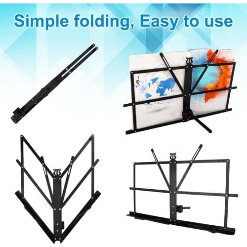 Foldable Music Sheet Tripod Stand Aluminum Alloy Music Stand Holder For Musical Instrument Desktop Music Stand Fast Delivery