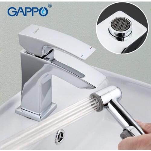 GAPPO Deck Mounted Basin Faucet Solid Brass Chrome Plated Polished Sink Mixer Tap With Bidet Sprayer Water Tap Faucet