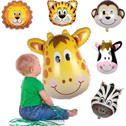 Giraffe Zebra Cow Monkey Birthday Party Balloon Animal Pet Foil Balloon for Children Toys, Wedding Party Birthday Decoration