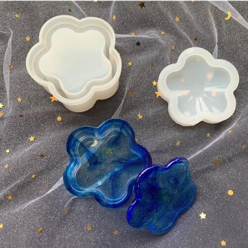 Flower shape storage box jewelry box silicone mold UV dried flower resin mold household items decoration jewelry