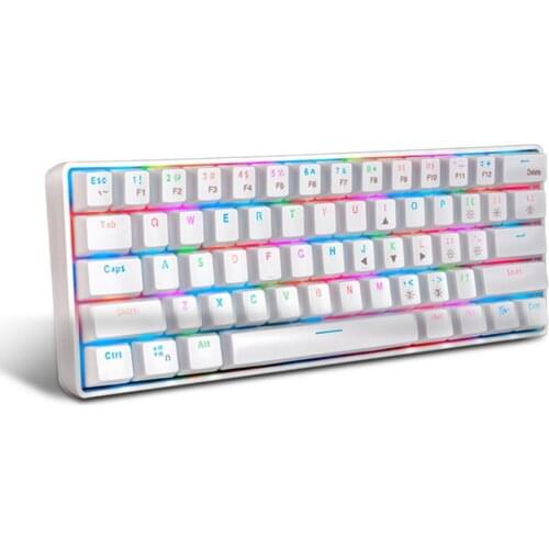 YC60 61 Keys 2.4G Wireless Dual Mode RGB Mechanical Keyboard Office Electronic Gamer For PC Windows/Mac/IOS/Linux - Blue Switch