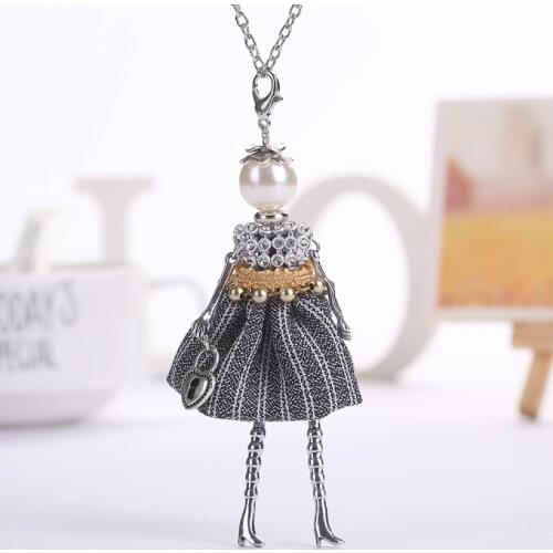 YLWHJJ 2020 new necklaces & pendant doll necklace for women statement hot fashion jewelry Rhinestone Pearl Dress pendant