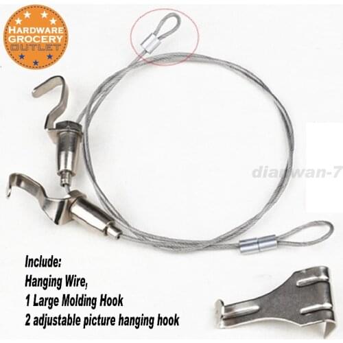 Exhibition Art Hanging System Gallery Large Paint Picture Photo Display Kit Stainless Steel Wire Cable Ceiling Hook 1pc