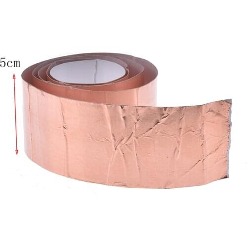 1-side Conductive Adhesive EMI Shielding Copper Foil Tape Great For Slug Repellent EMI Shielding Stained Glass 50mm X 1m