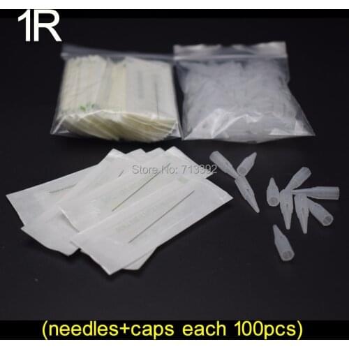 1R*100pcs Needles Nozzles Profession Sterilized Permanent Makeup Needles With Tips Nozzles