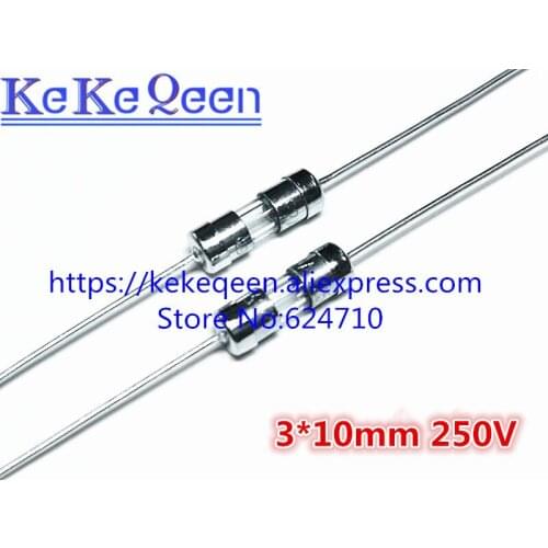 200pcs/lot 3*10MM 250V 0.5A 1A 2A 3A 5A Fast Quick Blow Fuse With Pin Insurance Tube Glass Fuse