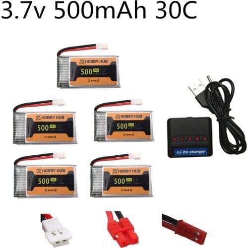 3.7v 500mAh +charger for Syma X5C X5SW X5HW X5HC H5C M68 CX-30 509W DFDF161MJX x400 X300C X800 RC Quadcopter Drone Spare Part