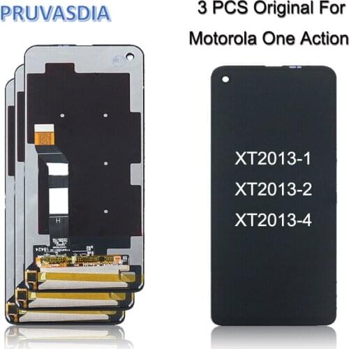 3 Piece/lot 100% Original 6.3" For Motorola Moto One Action XT2013 LCD Display Touch Screen Digitizer Assembly
