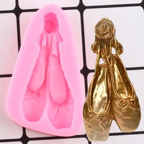 3D Ballet Slippers Shoes Silicone Mold Baby Birthday Cake Decorating Tools Fondant Chocolate Gumpaste Mould Resin Clay Soap Mold