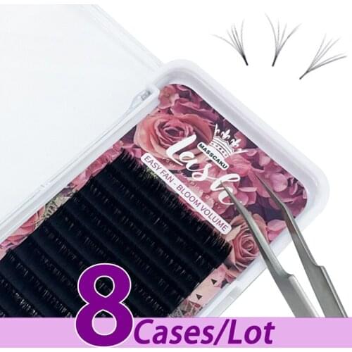 8pcs/lot Easy fan mink 8-20mm eyelash extensions one second rapid blooming matte high quality easy fanning eyelash extensions
