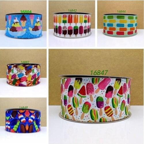 Free shipping 50 yard cartoon printed grosgrain ribbon 16847