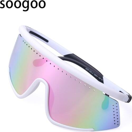 Colorful Cycling Goggles One-piece Big Frame Outdoor Road Bike Sunglasses Luxury Brand Designer Eyewear UV400