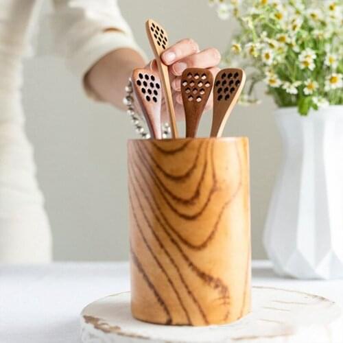 Wooden Honey Spoon Japanese Wooden Spoon Solid Wood Tableware Home Kitchen Tool Honeycomb Mixing Spoon Long Handle Long Supplies