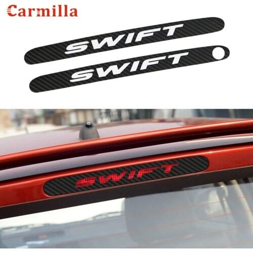 For Suzuki Swift Additional Brake Light Sticker Styling Carbon Fiber Brake Light Sticker Car Decorative Cover Car Accessories