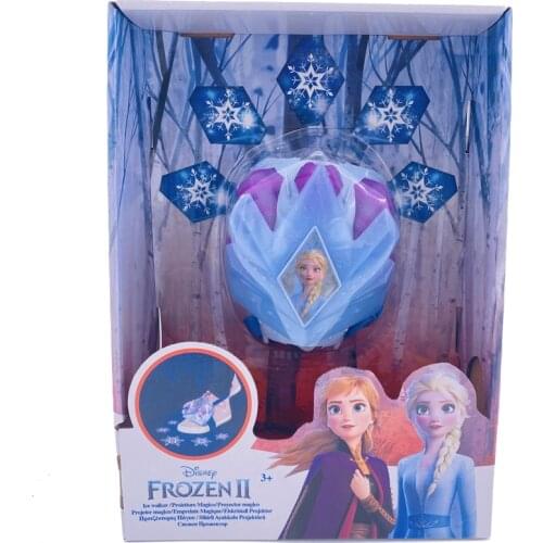 Disney Frozen2 Elsa Action toy wear the ice walker magico proiettore Snowflake shape foot glow Shoe cover Gift for Kids