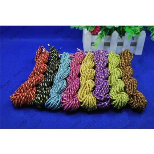 Hot Multi 3mm Nylon Cord Braided 10meters/pcs 5pcs/lot Metallic Polyester Braided Cords DIY Jewelry Findings ds218-b