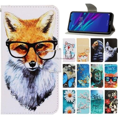 Y6 2019 Leather Case on For Coque Huawei Y6 2019 Case Huawei Y 6 Y6 Prime 2019 Y62019 Cover Magnetic Flip Wallet Phone Cases