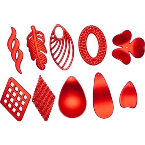 Acrylic Resin Plastic Red Frosted Eardrop Pendant Earring Accessories Supplies for Jewelry Making Components Diy Handmade 8pcs