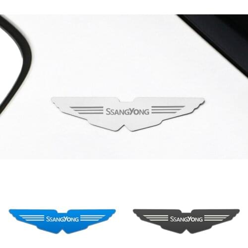 Creative Metal Car Sticker stainless steel car body stickers emblem For Ssangyong kyron rexton korando actyon Car Accessories