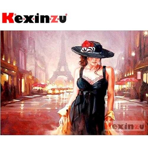 Kexinzu Full 5D DIY Square/Round Diamond Painting"Fashion lady"3D Embroidery Cross Stitch Mosaic diamond painting Gift X0764