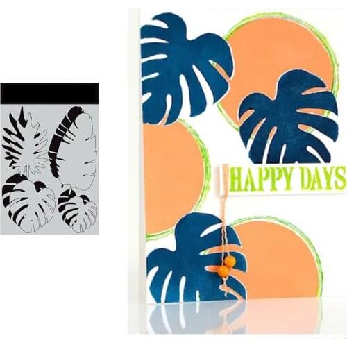 2021 NEW Small Stencil Tropical Leaves for Scrapbooking Stamp Photo Album Decorative Embossing Cut Die DIY Paper Cards Embossing