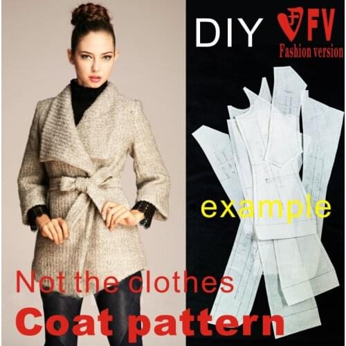 Clothing DIY Overcoat Sewing Pattern Coat Sewing Template Cutting drawing BFY-14