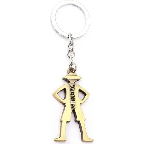 ONE PIECE Keychain For Men Metal Luffy Figure Key Ring Women Copper Key Chain Car Pendant Anime Jewelry llaveros porte clef New
