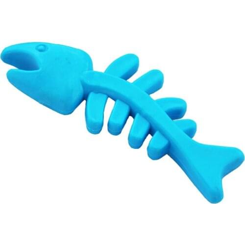 Kapmore 1pc Bite Resistant Rubber Puppy Toy Fish Bone Shape Dog Teething Chew Toy Dog Bite Toys Pet Supplies Random Color