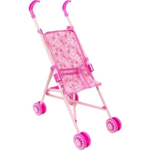 Pink Toy Folding Walking Stick Metal Baby Stroller