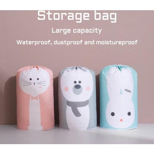 Foldable Cartoon Clothing Quilt Storage Bag Drawstring Beam Mouth Moisture-proof Quilt Finishing Bag1