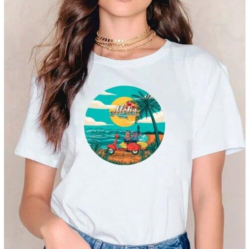 Aloha Stitch Vibes Shopping Bag Aloha Custom Bag Tropical PlantsGirls Cute Bag Island Print Travel Cartoon Bag Custom Logo