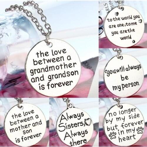 Party Favors Explosive Love Lettering Family Pendant Foreign Hot Jewelry European and American English Necklace